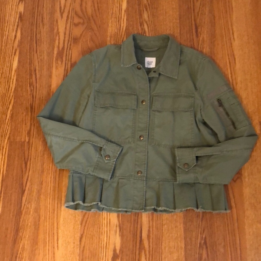 Gap peplum ruffle army jacket